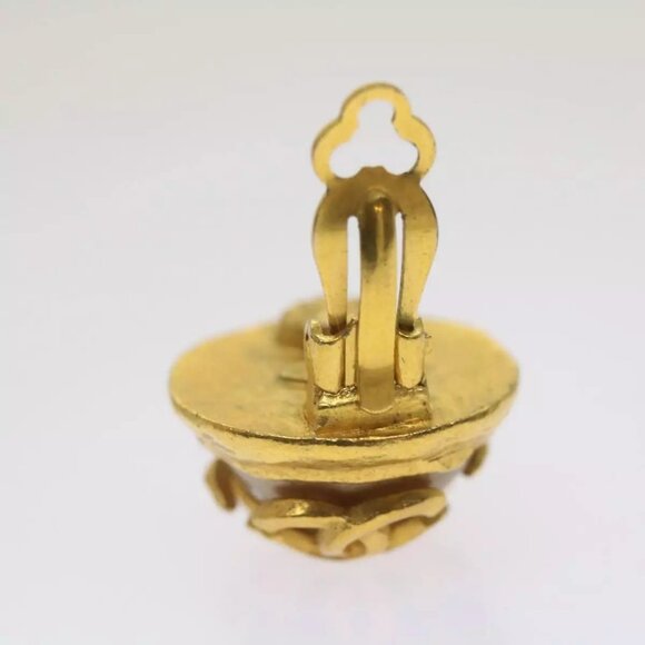 CHANEL Triple Coco Earring Gold CC Auth - Picture 11 of 16